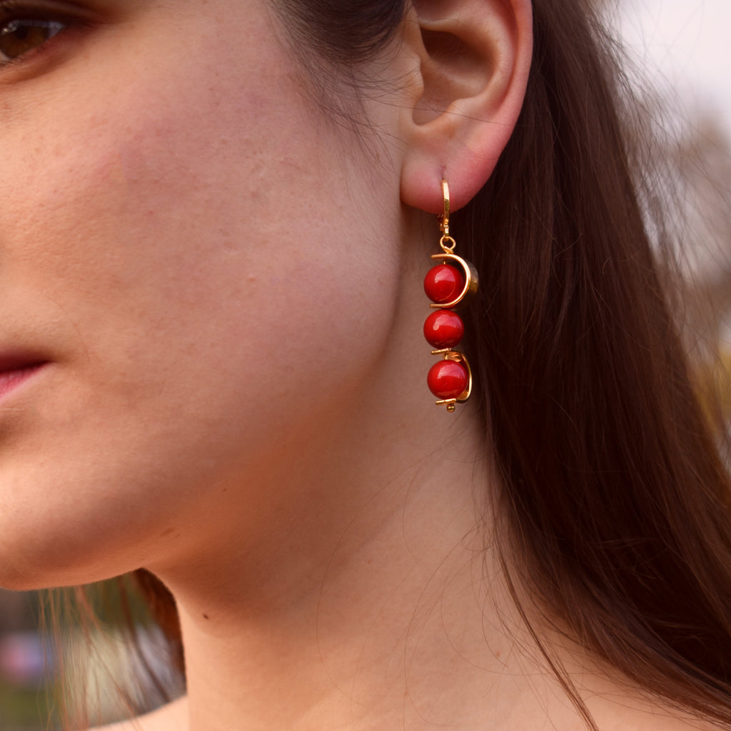 Purple Freshwater Single Pearl Huggie Earrings | by Ifemi Jewels