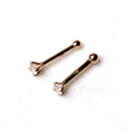 14Kt Yellow Gold Stud Nose Ring with Prong Setting Gem